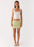 Movie Star Mini Skirt Lime Green