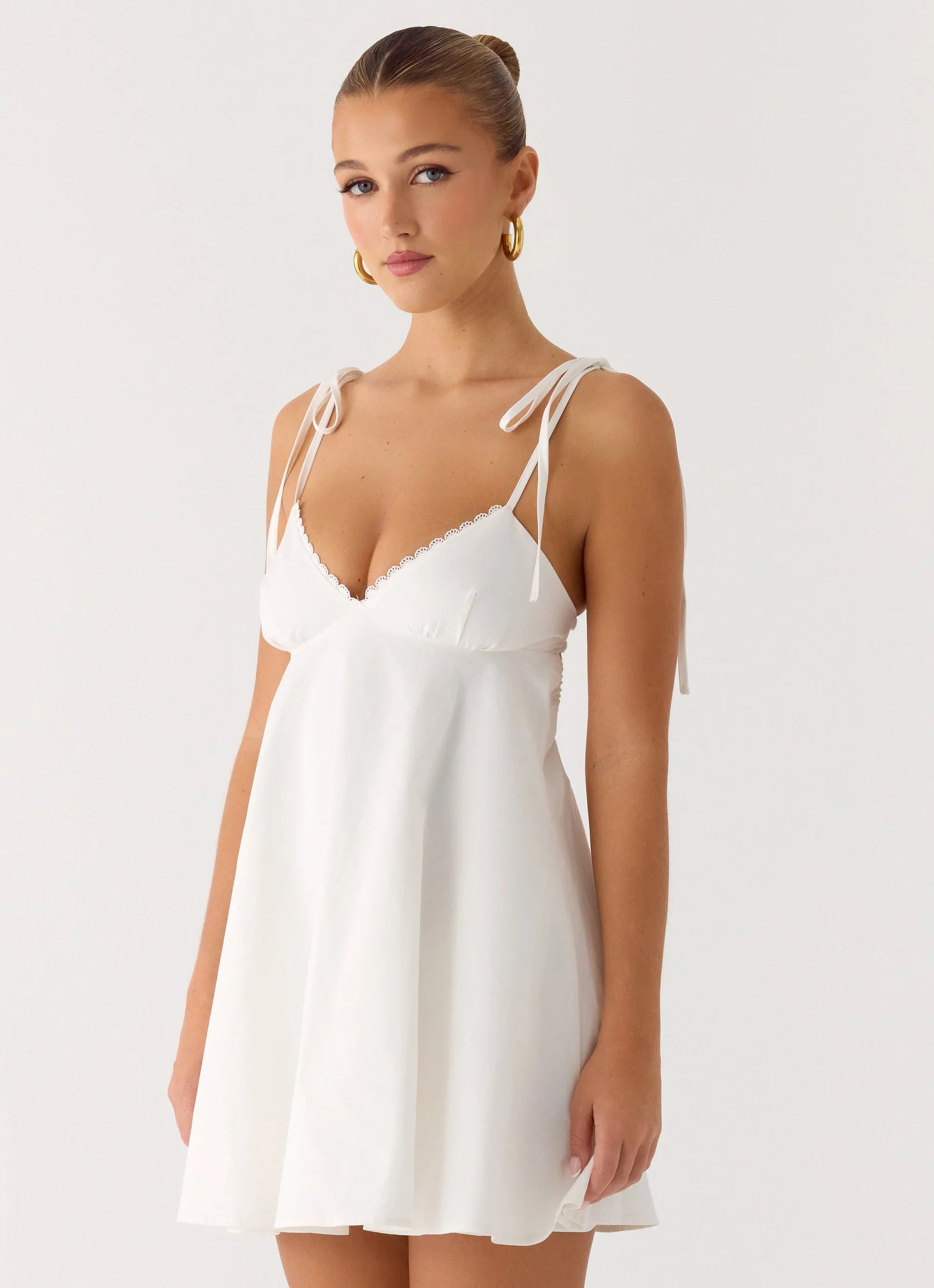 Take Me High Mini Dress White