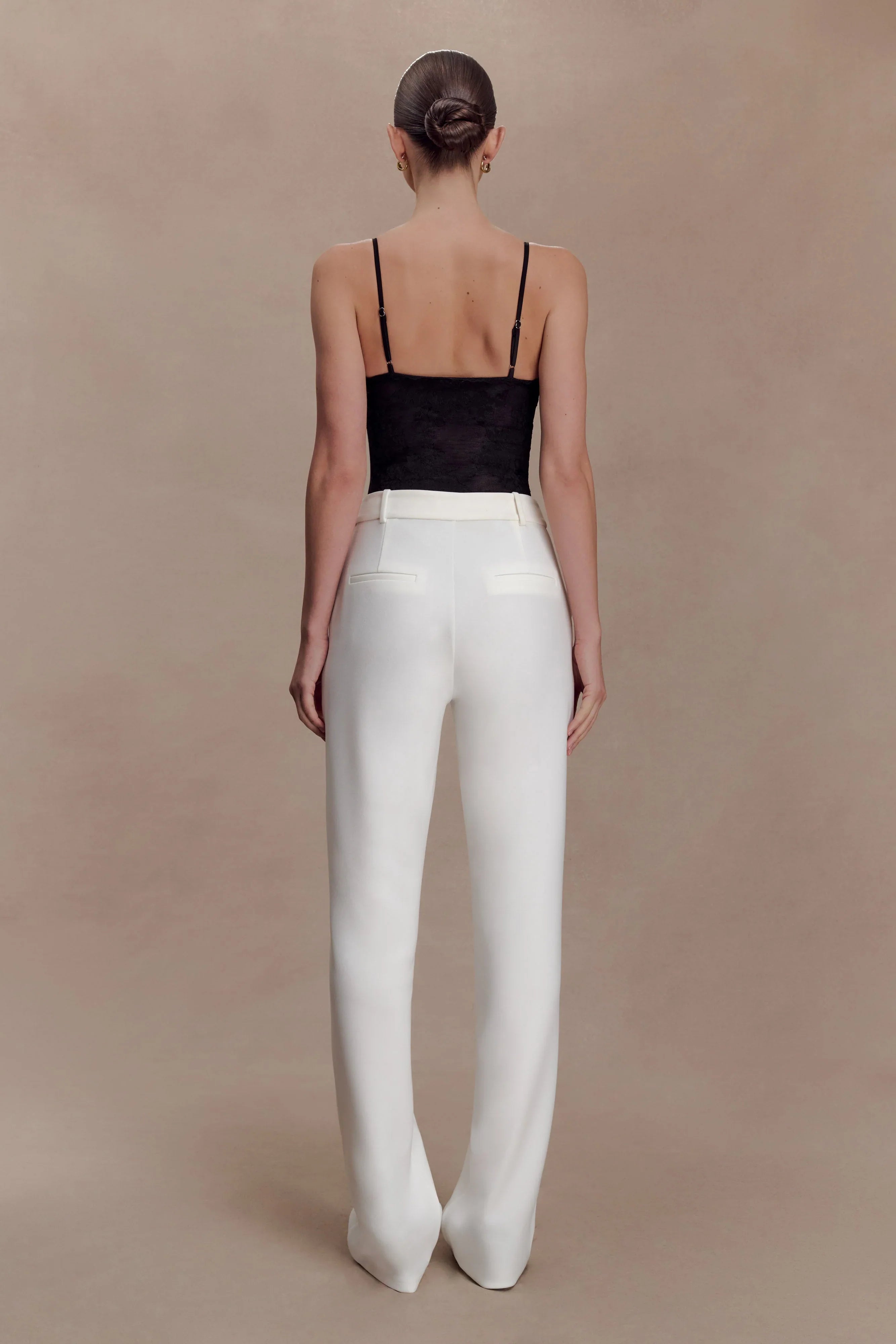 Maude Crepe Straight Leg Pants Ivory