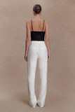 Maude Crepe Straight Leg Pants Ivory