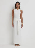 Cream Tie Front Maxi Dress