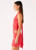 Calissa Haltherneck Mini Dress Coral