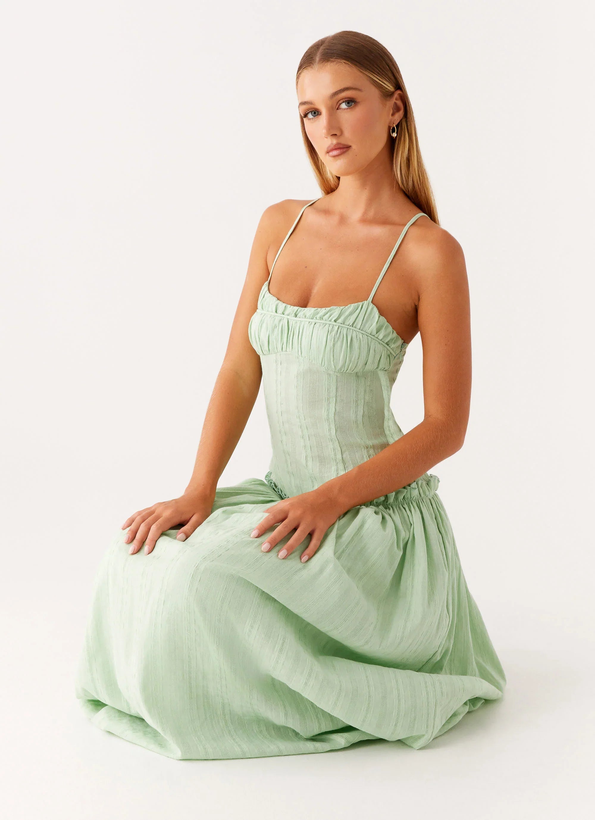 Jacinda Drop Waist Maxi Dress Sage