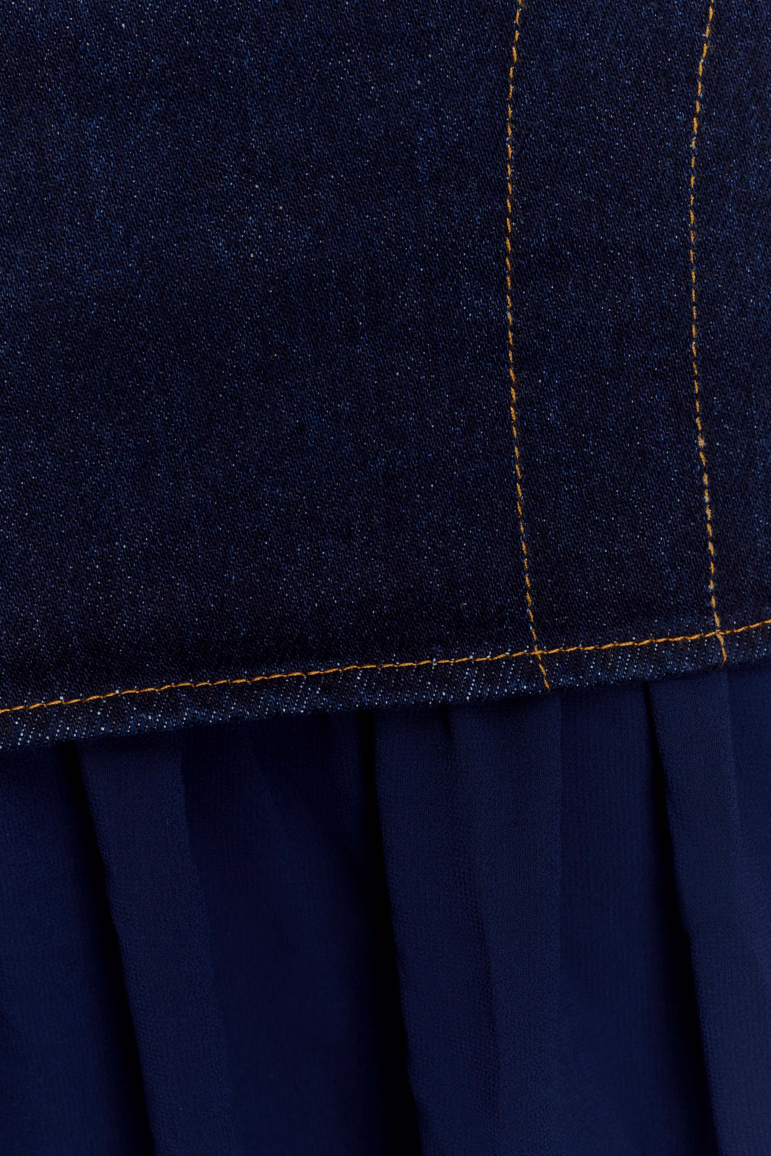 Tully Chiffon Denim Maxi Skirt Indigo Blue