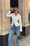 Helen White Fitted Long Sleeve Shirt