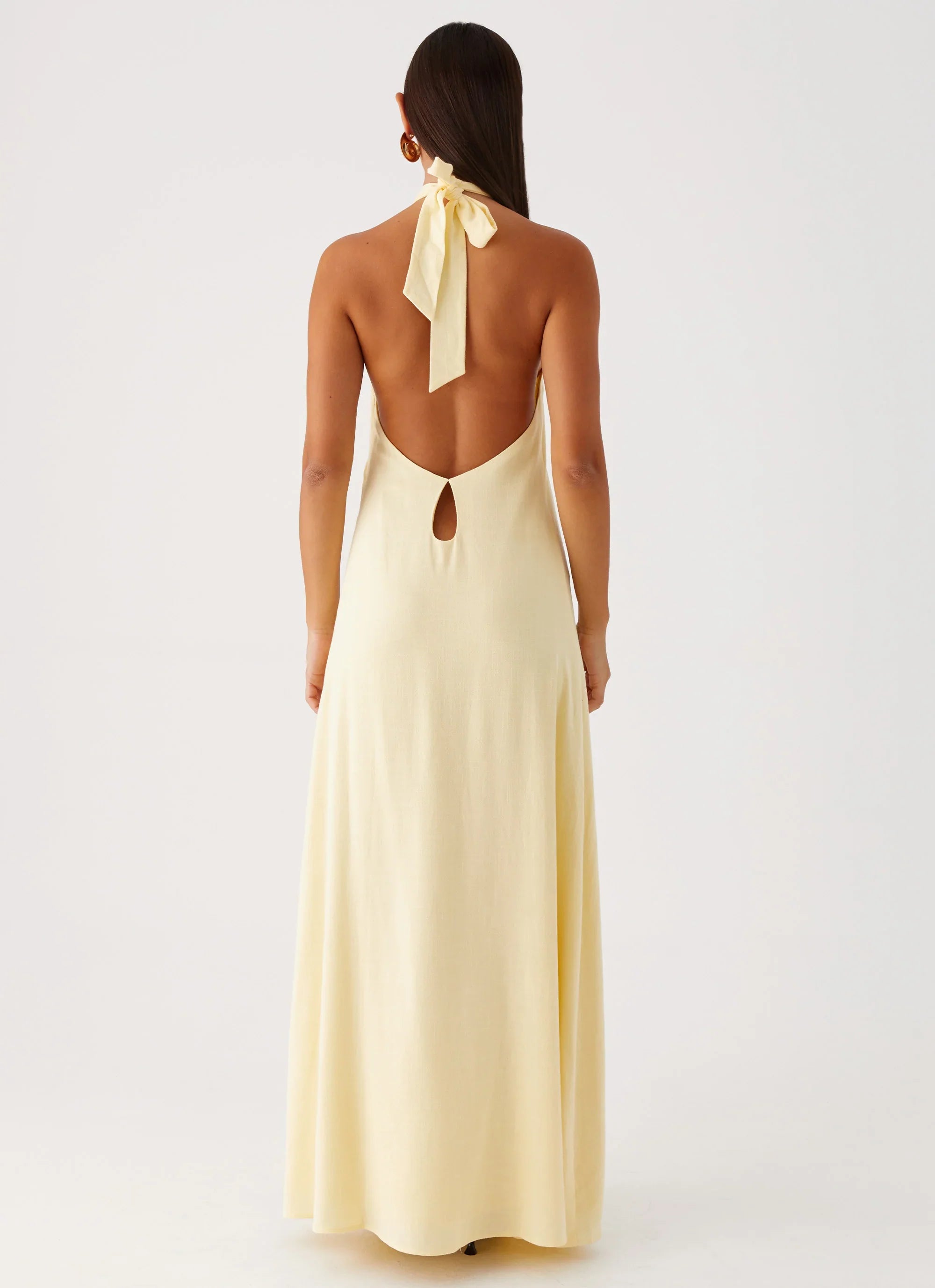 Golden Child Linen Maxi Dress Yellow