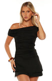 Yolanda Black Off Shoulder Mini Dress