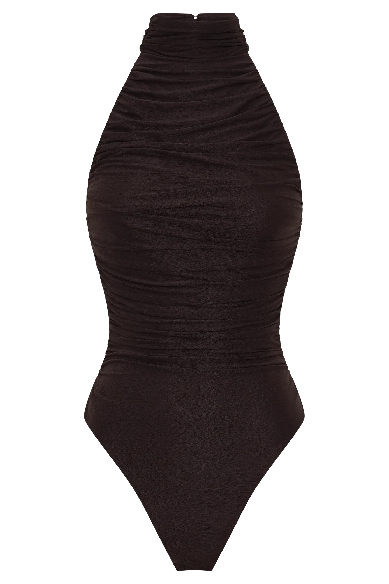 Matilda Ruched Mesh Bodysuit Chocolate