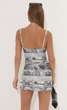 Bodycon Dress in Lucy Newsprint