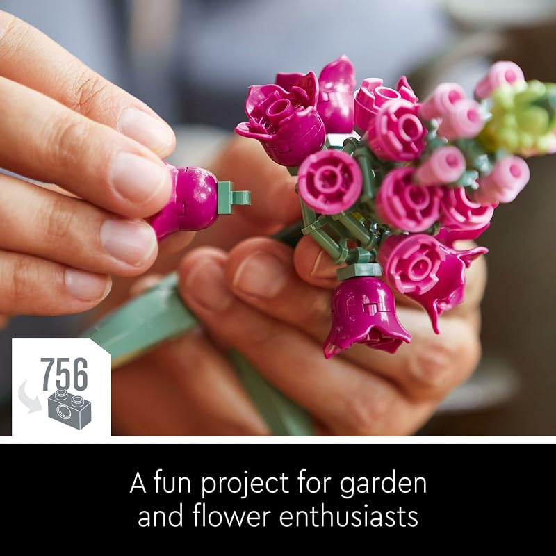 LEGO Botanicals Flower Bouquet 10280 Building Set Adults 18 Artificial Flowers Relaxing Bedroom or Home Office Decor Gift for Anniversary 756 pieces