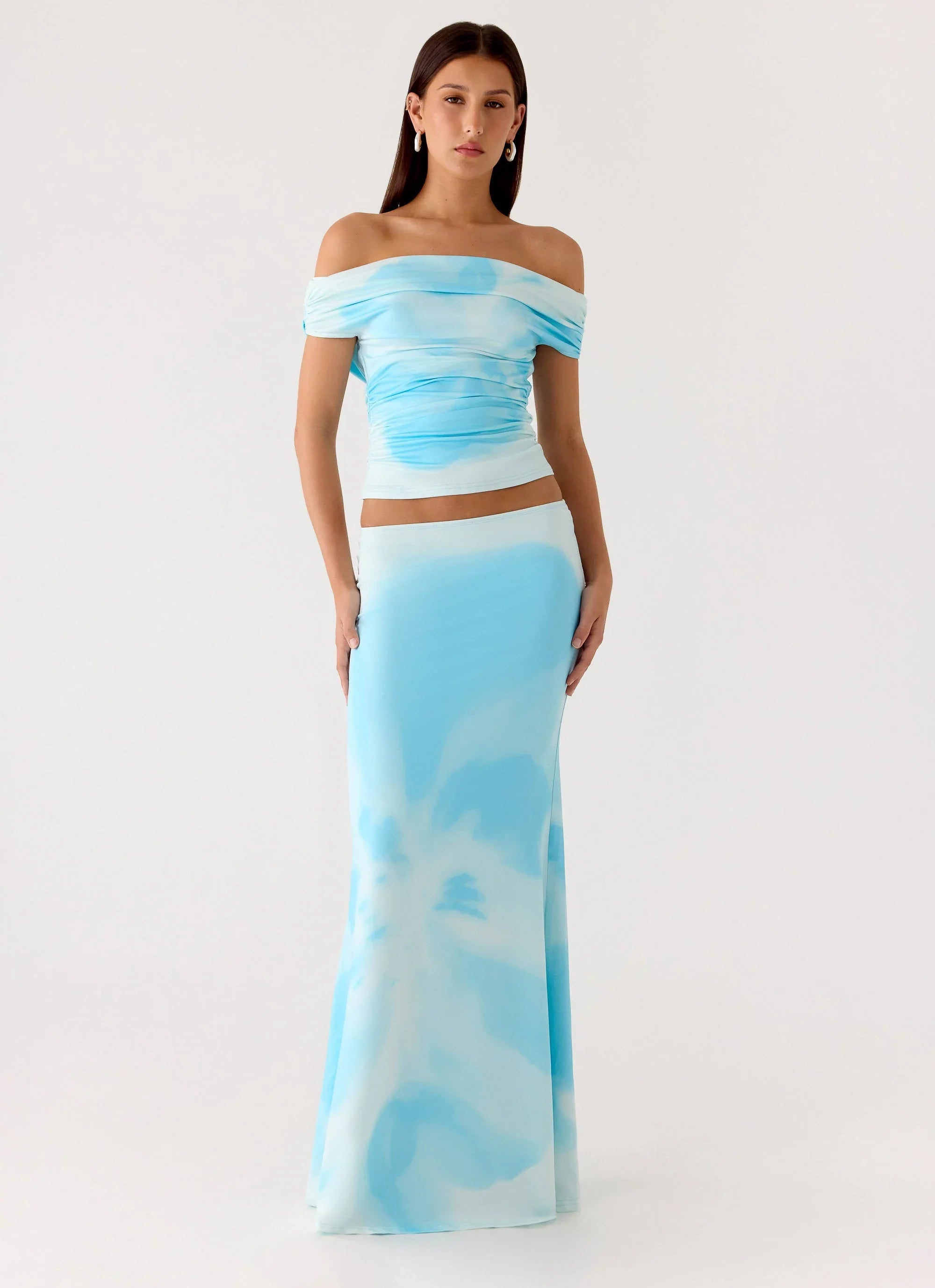 Moka Maxi Skirt Blooming Blue