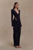 Louanne Slinky Long Sleeve Maxi Dress Black