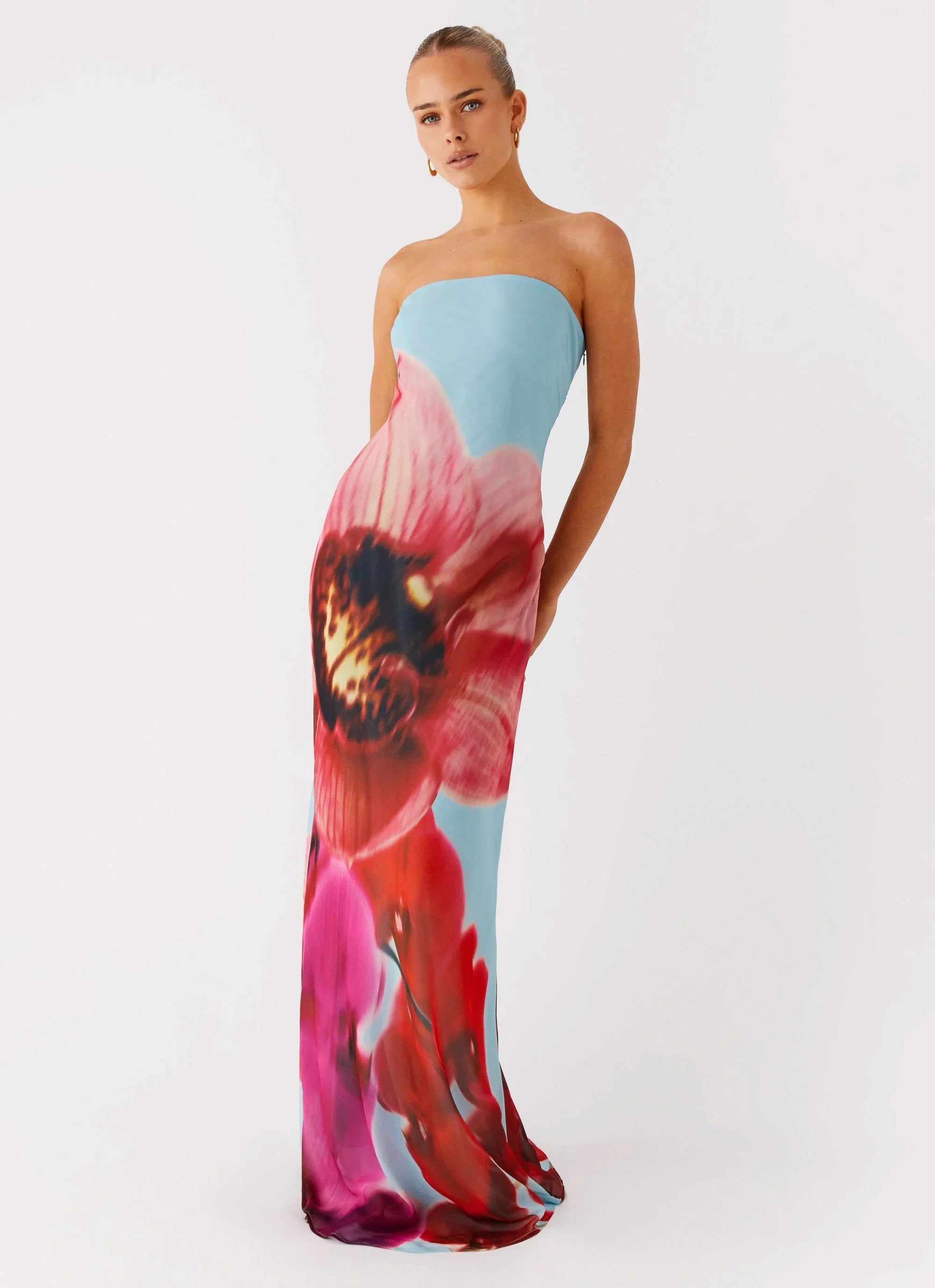 Amelle Maxi Dress Turquoise Bloom