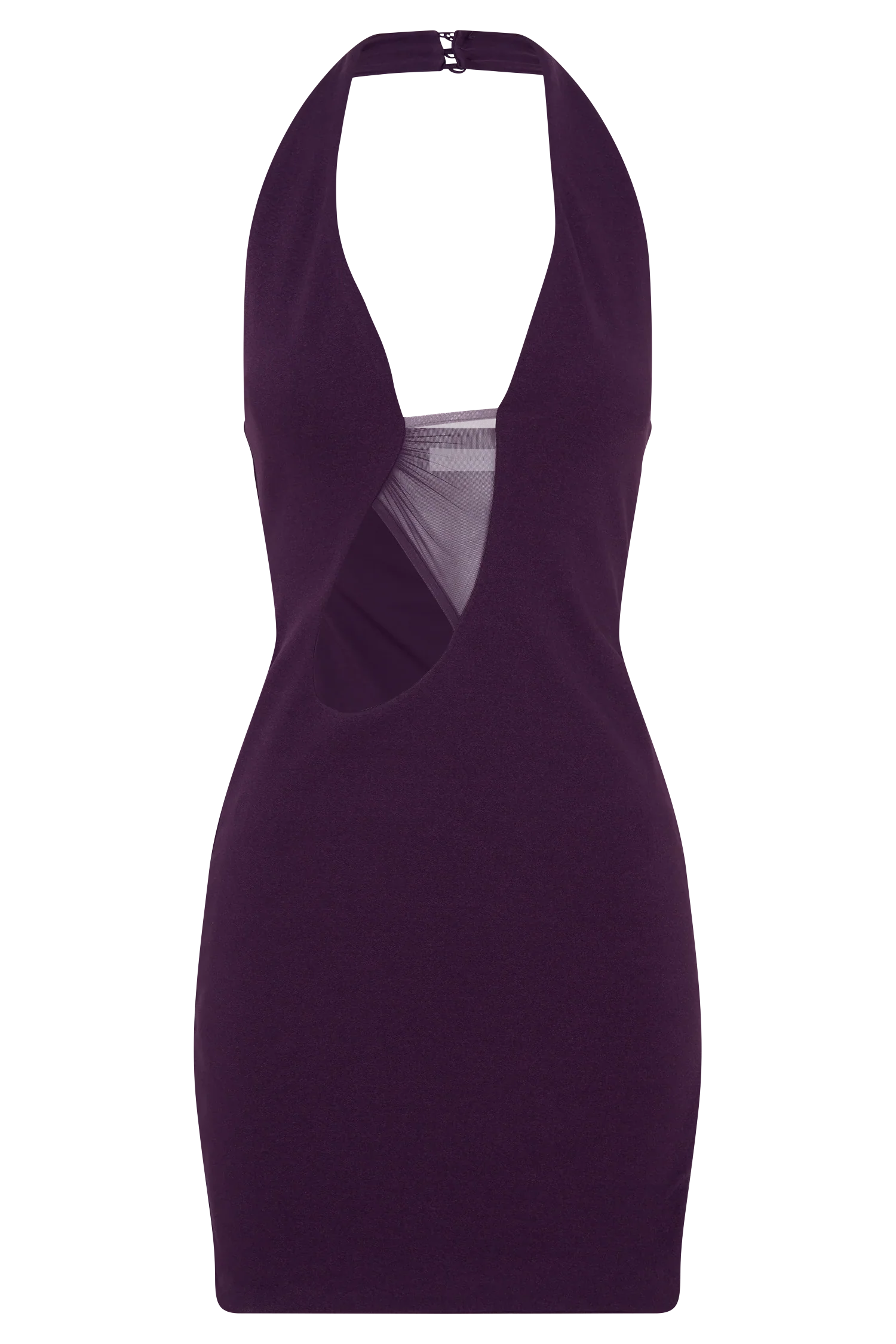 Aubree Crepe And Mesh Mini Dress Purple