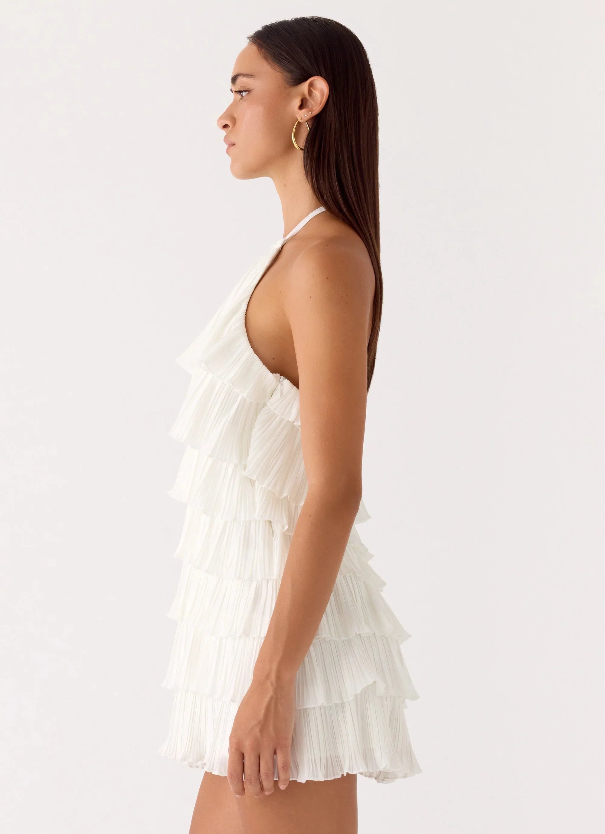 Lunar Bloom Mini Dress Ivory