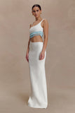 Ruvic Knit Maxi Beaded Dress White