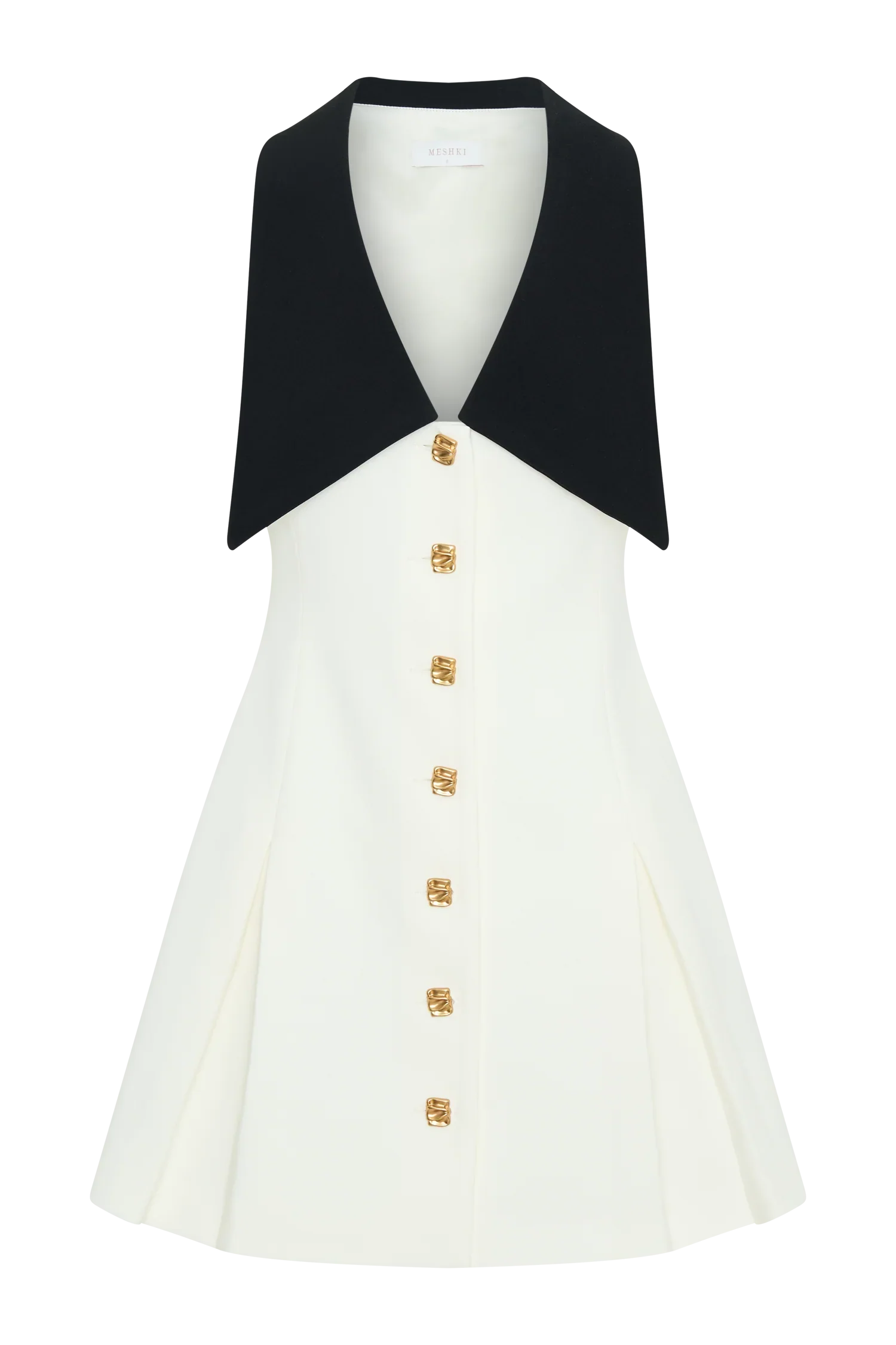 Oli Sleeveless Contrast Mini Dress Ivory Black