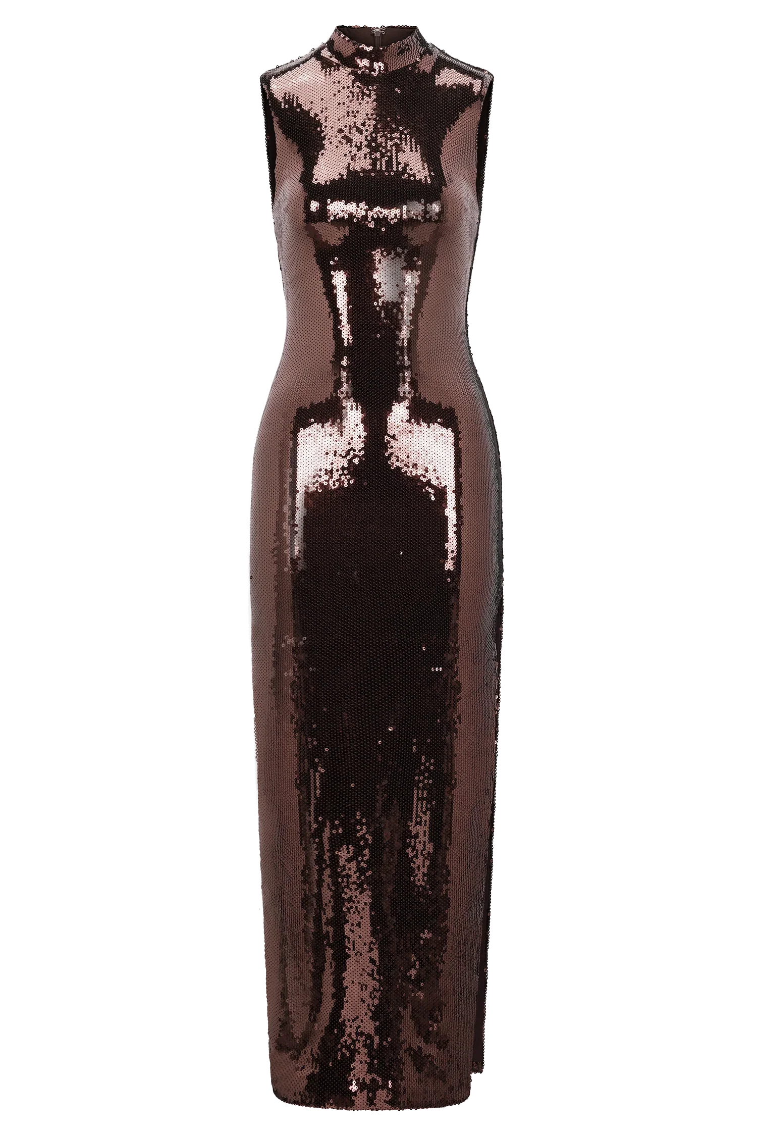 Veronica Sequin Midi Dress Chocolate