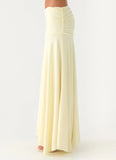 Liana Ruched Maxi Skirt Yellow