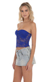 Strapless Lace Top in Royal Blue