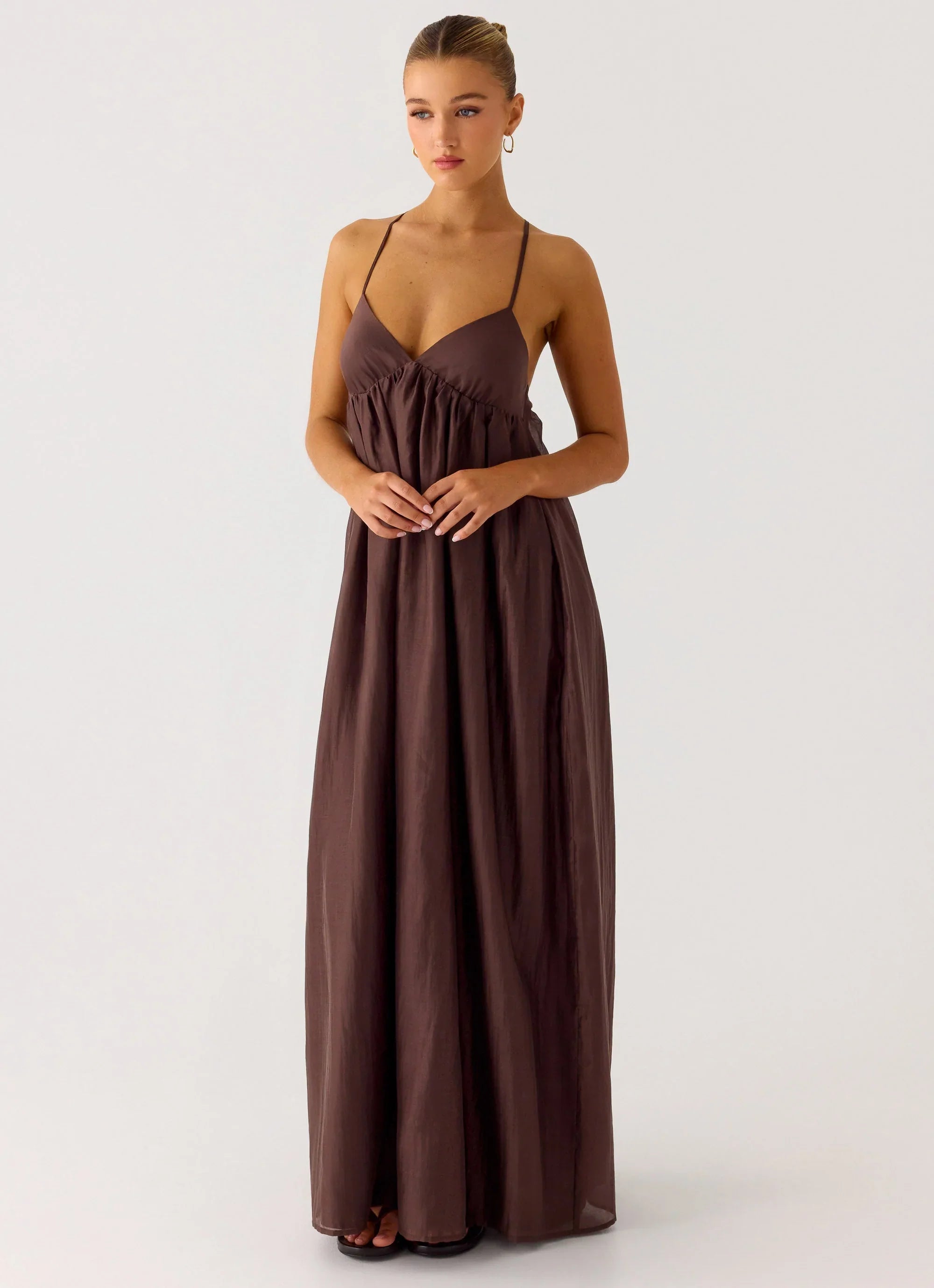 Losario Maxi Dress Cool Chocolate