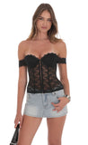 Off Shoulder Corset Bustier in Black