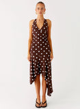 Keylani Halter Midi Dress Chocolate