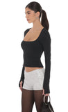 Open Back Twist Top in Black