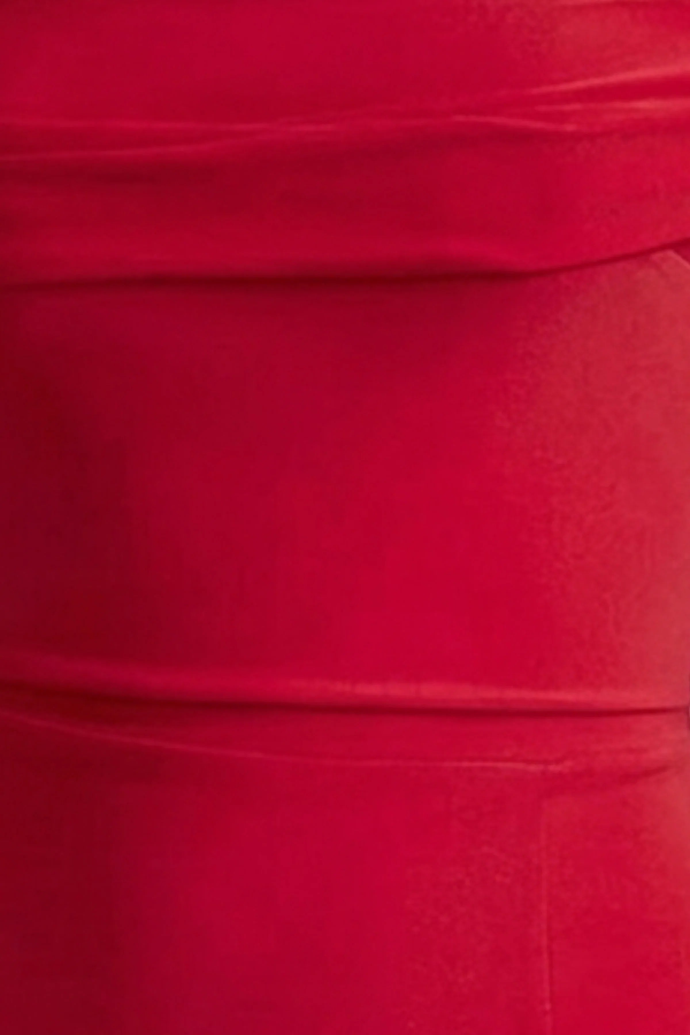 Law of Attraction Red Bardot Draped Split Maxi Dress