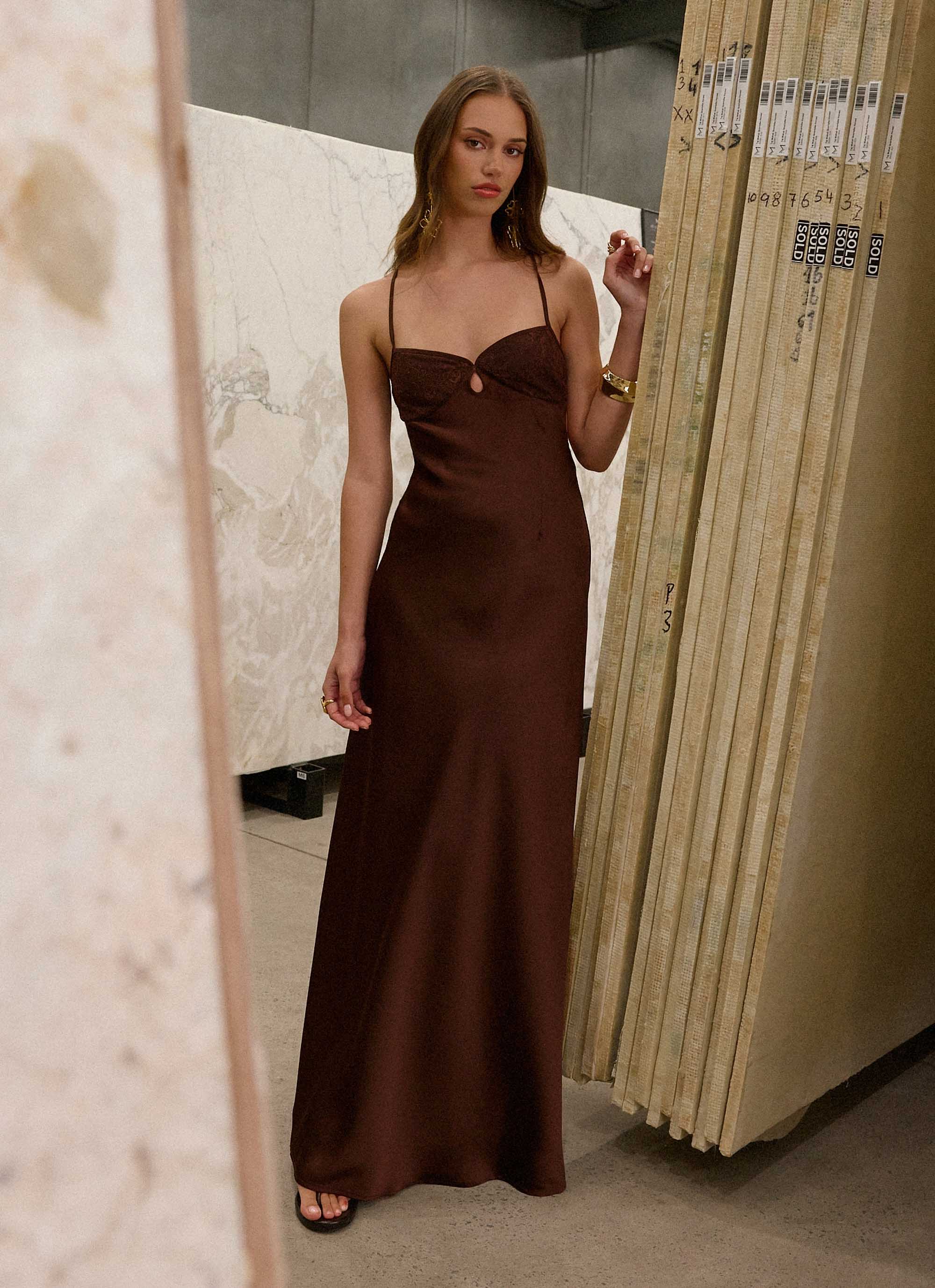 Joanie Maxi Dress Chocolate