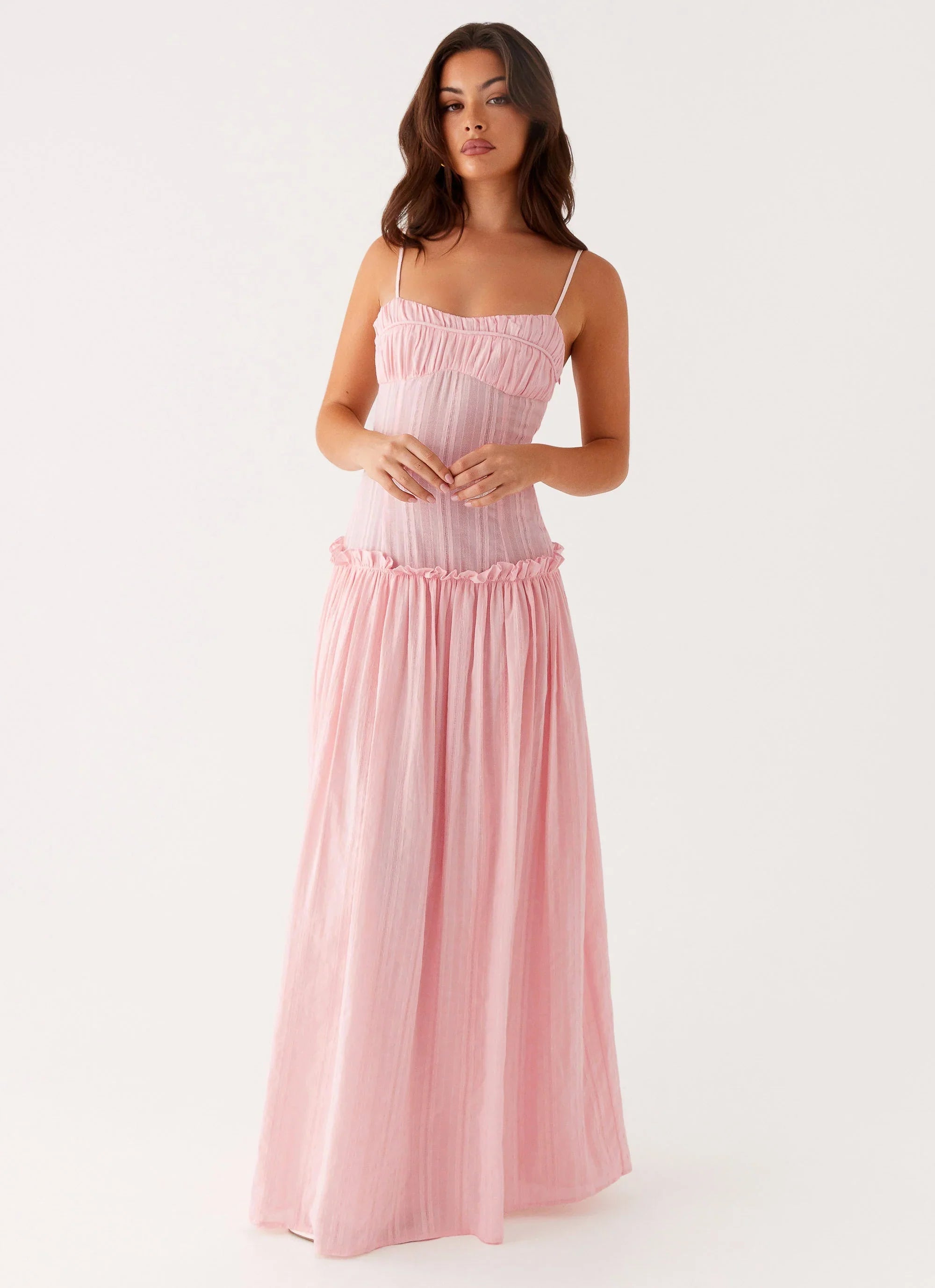 Jacinda Drop Waist Maxi Dress Pink