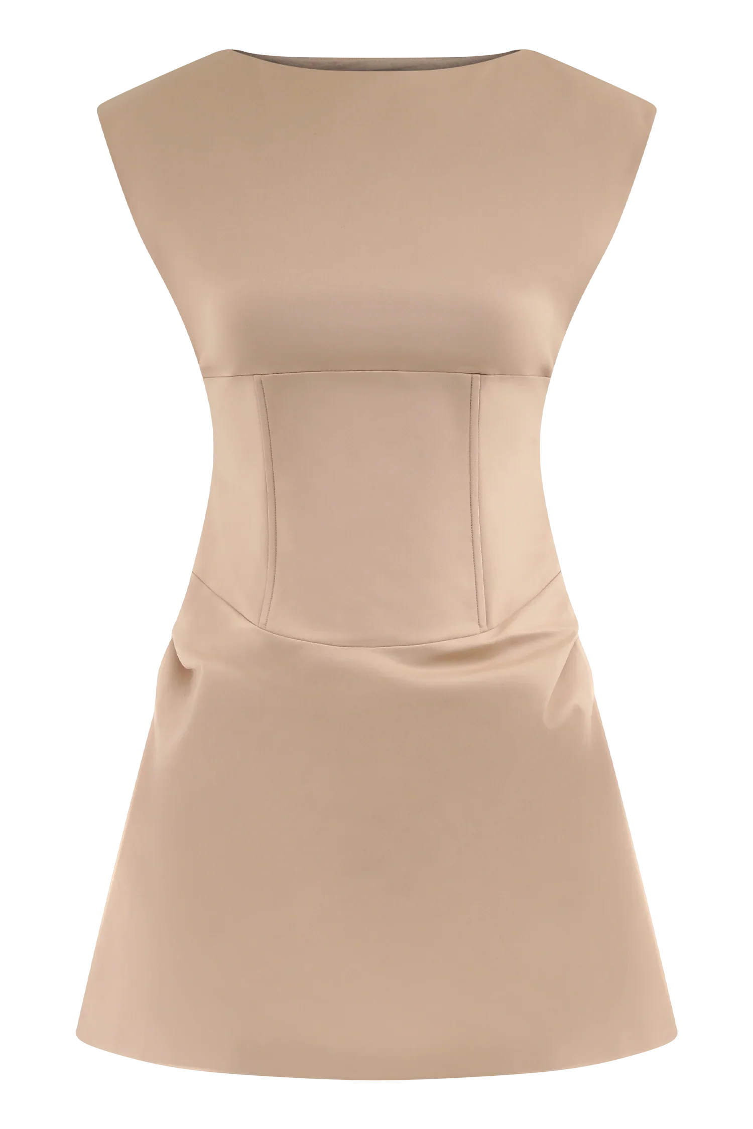 Doris Sleeveless Mini Dress Camel