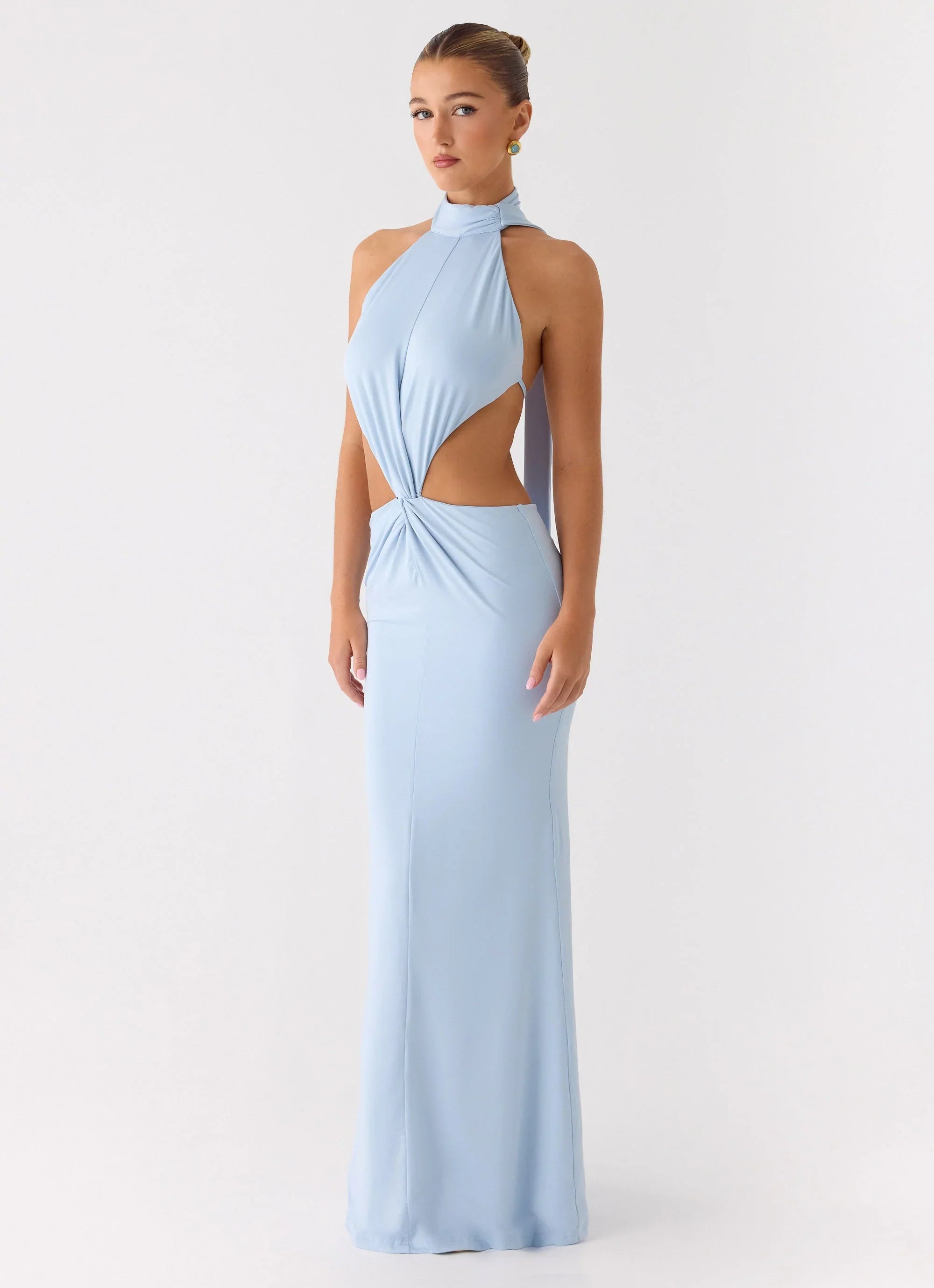 Warning Signs Maxi Dress Blue