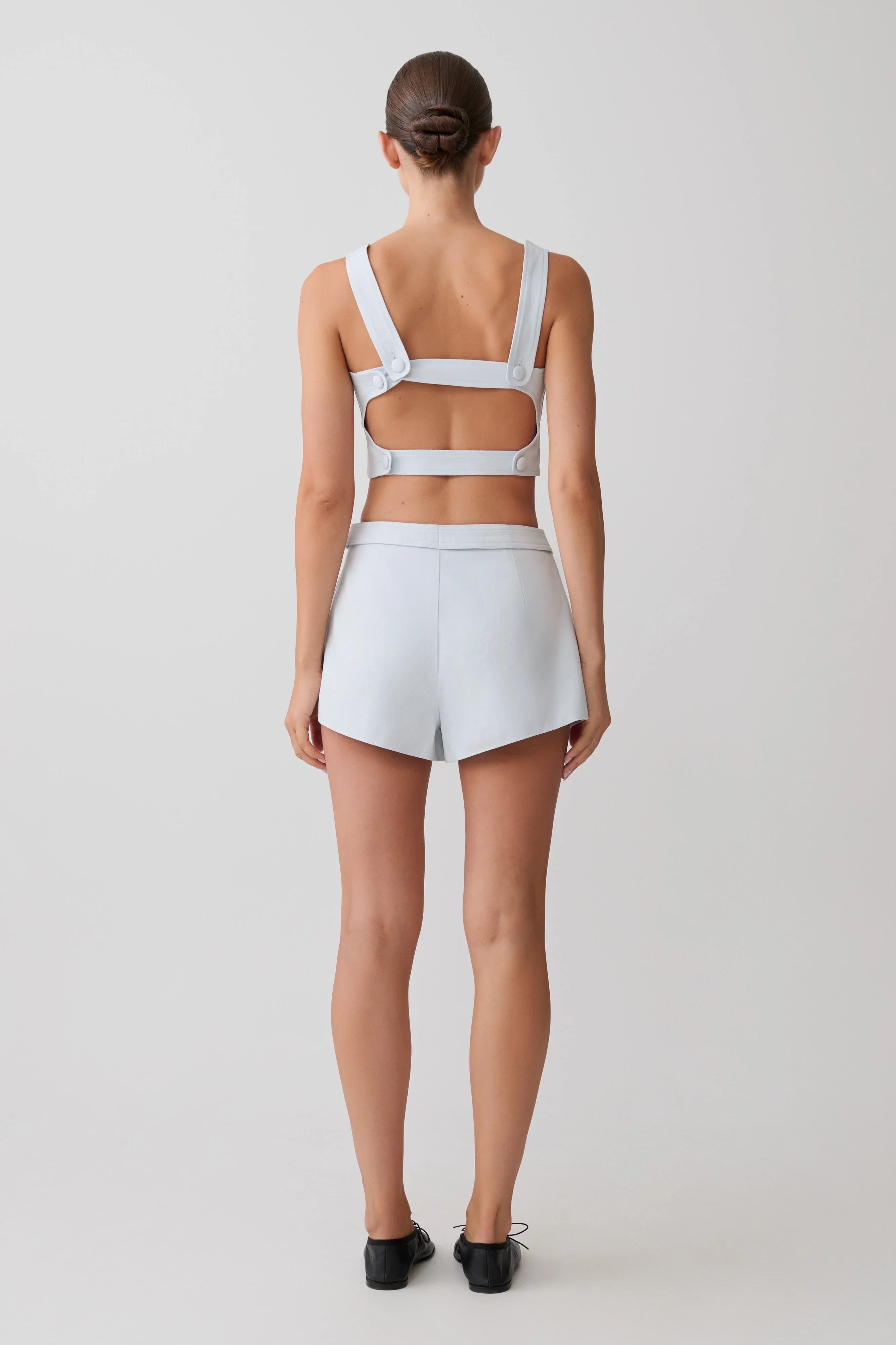 Josephine Cotton Shorts With Waistbands Ice Blue