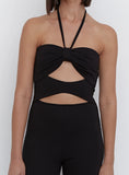 Black Cut Out Halterneck Jumpsuit