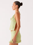 Savoir Beaded Halter Top Mint
