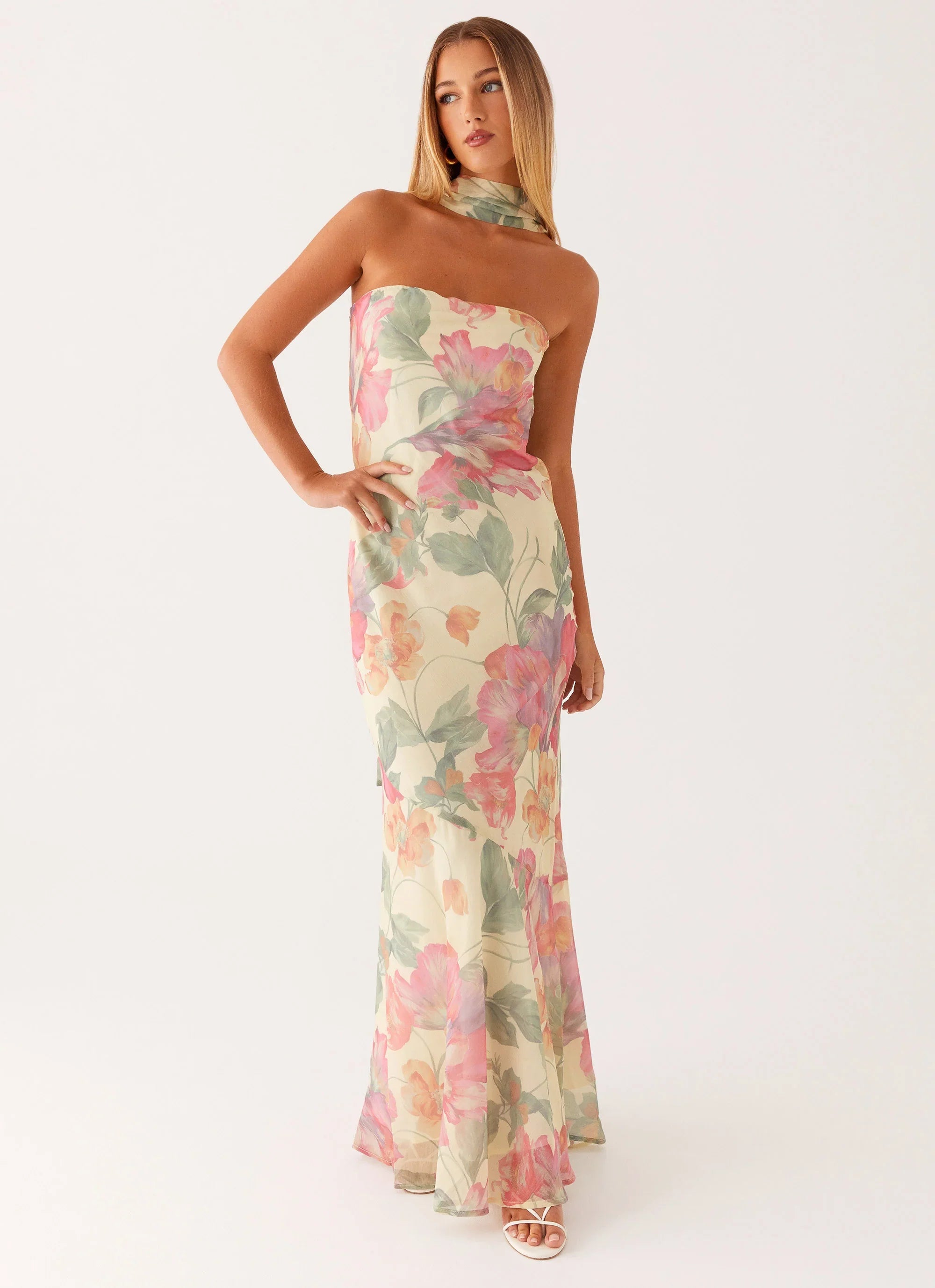 Under The Pagoda Maxi Dress Yellow Peony