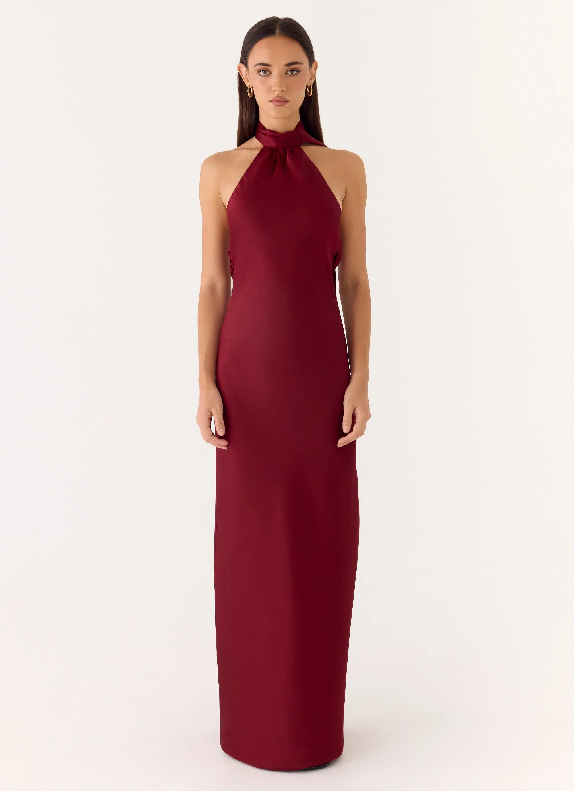 Keena Scarf Maxi Dress Merlot