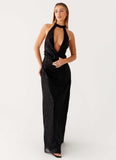 Empire Sequin Maxi Dress Black