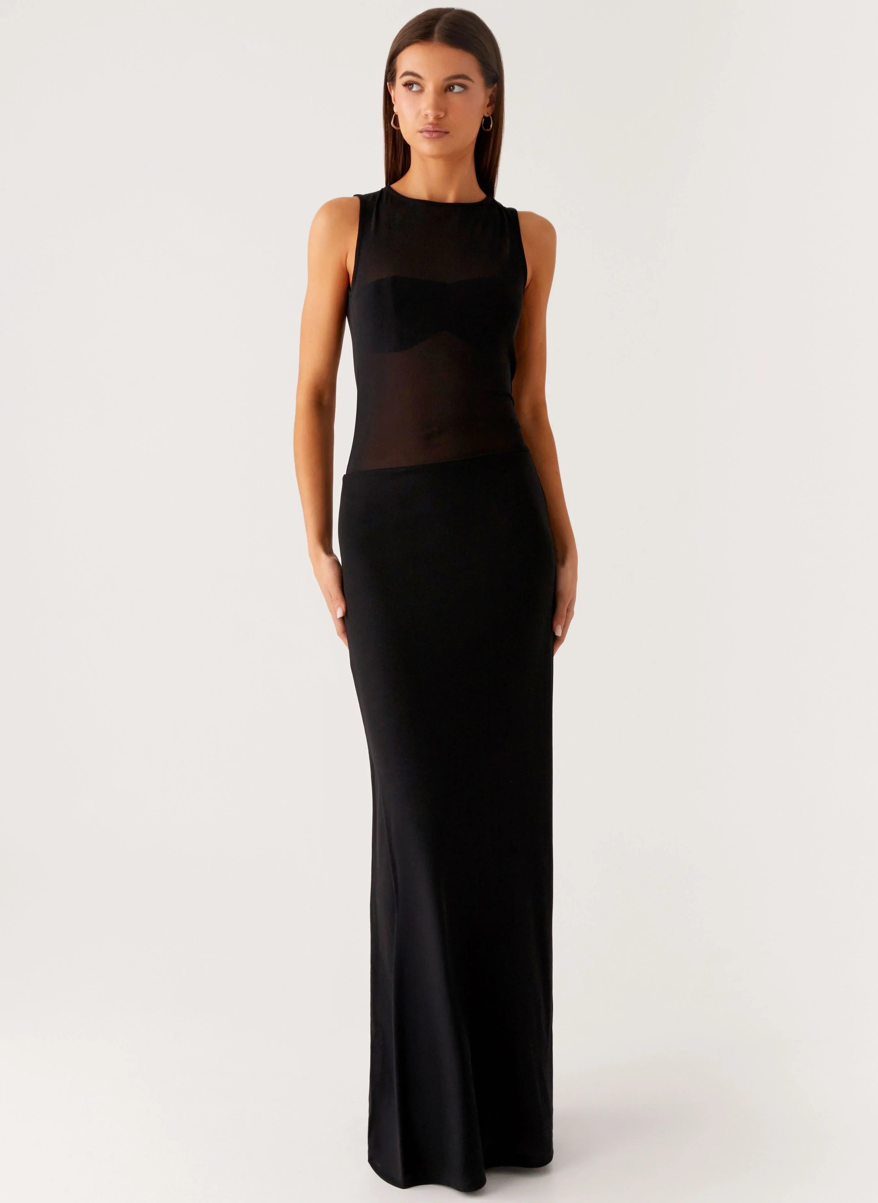 lyria Mesh Maxi Dress Black
