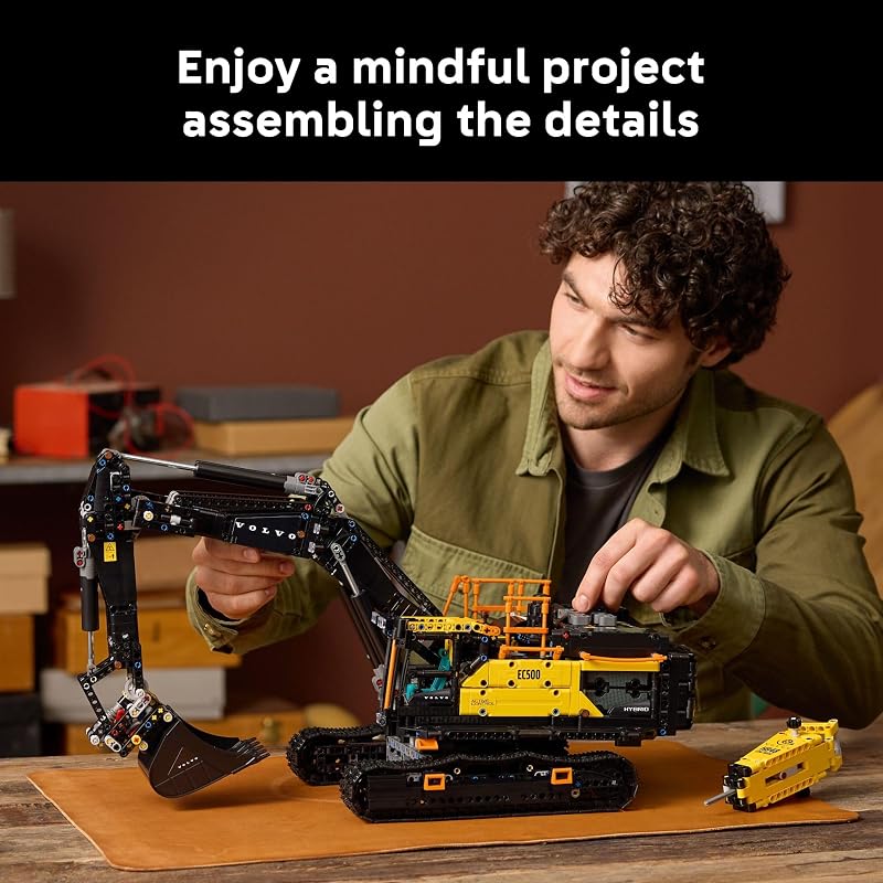 LEGO Technic Volvo EC500 Hybrid Excavator Building Set for Adults Collectible Model Kit for Men Women Ages 18 Gift Idea for Those Who Enjoy 3D Puzzles DIY Kits or Engineering 42215
