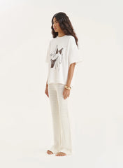 Cream Bikini Graphic Oversized T Shirt