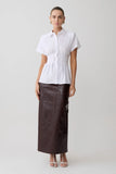 Selma Short Sleeve Linen Shirt White