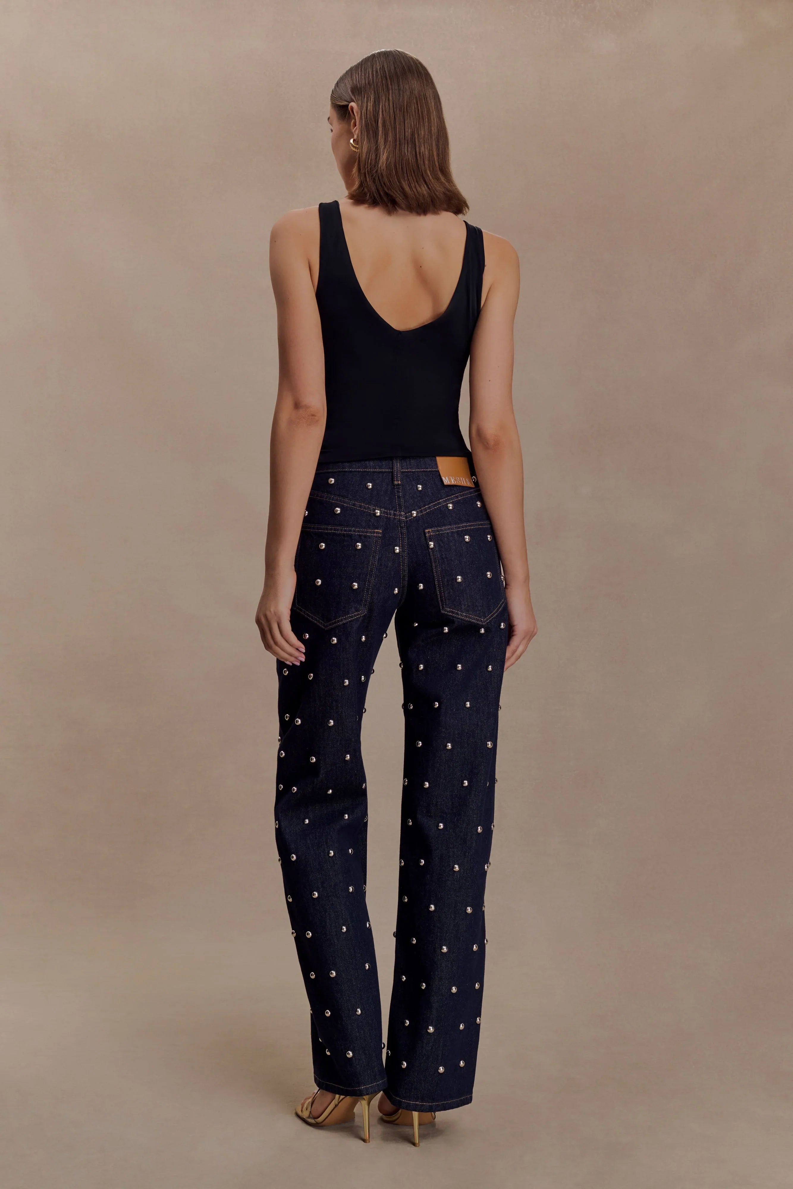 Spencer Slinky Top with Hardware Black