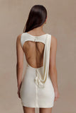 Henley Slinky Drape Mini Dress Ivory