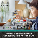 LEGO Star Wars Ahsoka Ghost and Phantom II Spaceship Toy Star Wars Building Toys Set for Kids Boys Girls Ages 10 Gifts for Birthdays 5 Minifigures 75357
