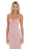 Lace Open Back Maxi Dress in Dusty Rose