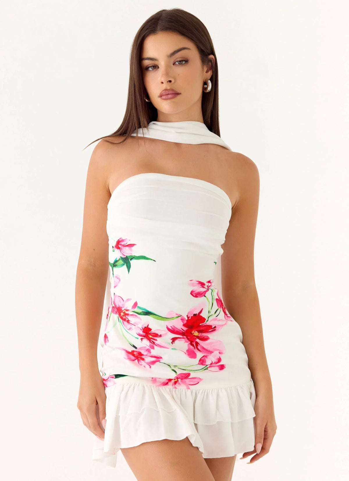 Manon Scarf Mini Dress Ivory Reef