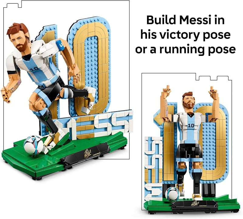 LEGO Editions Lionel Messi Collectors Set Co Pack Building Toy for Kids Soccer Collectible Sports Décor for Boys Girls Ages 12 Gift Idea for Soccer Fans 66818
