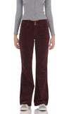 Corduroy Flare Jeans in Burgundy